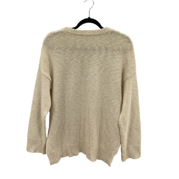 Jenni Kayne Cruise Boyfriend Sweater In Ivory Size Small Cotton Linen - Picture 8 of 13